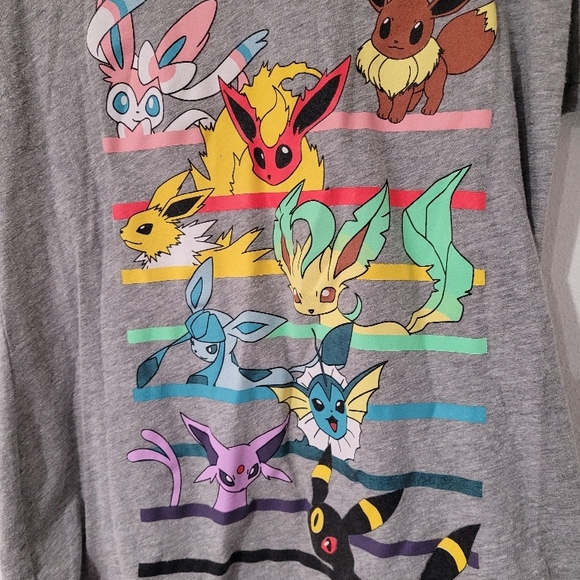 Mighty Fine Gray Pokémon Eeveelutions T-Shirt - Picture 2 of 5